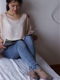自由摄影 No.005 惬意的周末经典短灰丝陪你看看书(76)